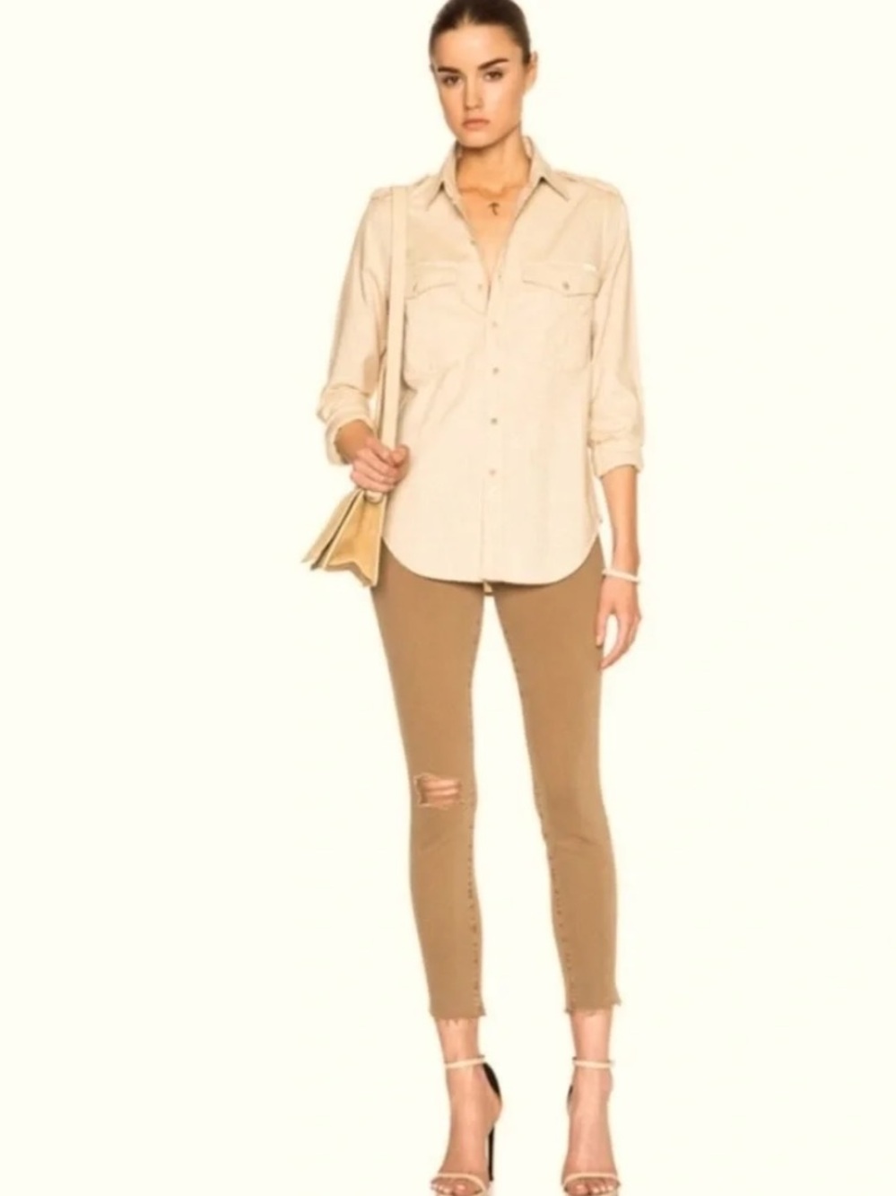 Mother Looker Ankle Fray Jeans in Blow Out Coast Point